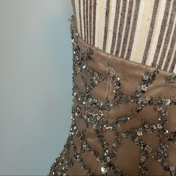 Scala nude silk silver sequin strapless mini dress - Picture 11 of 11
